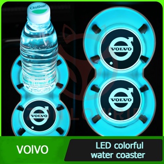 แผ่นรองแก้วน้ํารถยนต์ มีไฟ Led หลากสี สําหรับ volvo S90 V90 XC60 XC40 XC90 V60 S60L XC70 V40