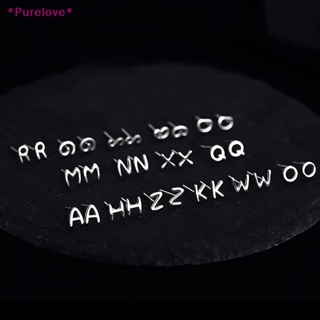 Purelove&gt; ใหม่ ต่างหูสตั๊ด จี้ตัวอักษร A-Z ขนาดเล็ก 26 ตัว เรียบง่าย เครื่องประดับแฟชั่น สําหรับผู้หญิง 1 คู่