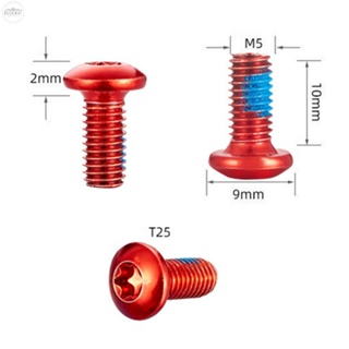 สกรูโรเตอร์ สเตนเลส กันลื่น M5X10 มม. สําหรับจักรยานเสือภูเขา 12 ชิ้น ต่อกล่อง