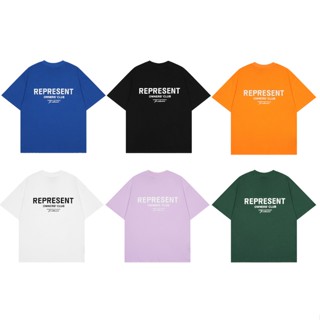 Represent ใหม่ เสื้อยืดแขนสั้น พิมพ์ลายโลโก้ตัวอักษร ขนาดเล็ก ทรงหลวม สไตล์อเมริกัน สตรีท สีดํา ขาว ฟ้า เขียว ม่วง ส้ม ไซซ์ S-XL แฟชั่นฤดูร้อน สําหรับผู้ชาย ผู้หญิง