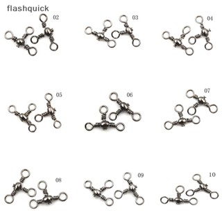 Flashquick 100 ชิ้น 3 ทาง ถังกลิ้ง หมุนได้ แหวนแข็ง เหยื่อตกปลา เชื่อมต่อ 9 ขนาด ดี