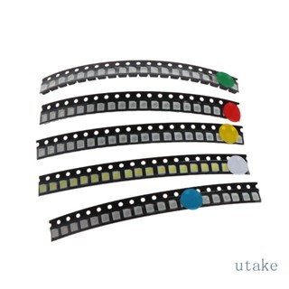 Utake หลอดไฟ LED SMD 3528 1210 5 สี สีแดง สีเขียว สีฟ้า สีเหลือง สีขาว 100 ชิ้น