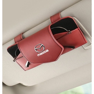 MAZDA LOGO car sun visor hollow design glasses clip CX-8 CX-5 CX-9 CX-7 RX-8 ATENZA CX-4 CX-30 MX-5 CX-30EV Axela interior modified sunglasses business card leather material multifunctional storage box