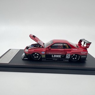 โมเดลรถยนต์ GT-R ER34 Silhouette Wide Body 1: 64 อัลลอย สีแดง