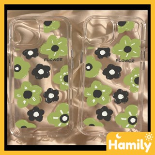 For iPhone 14 Pro Max iPhone Case Soft TPU Big Hole Case Fresh Green Floral Compatible with iPhone 13 Pro max 12 Pro Max 11 xr xs max 7Plus 8Plus