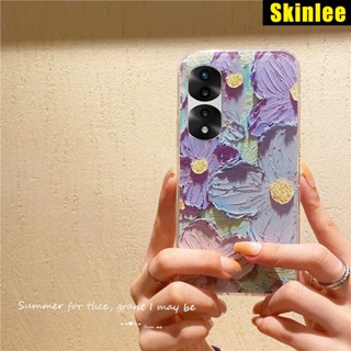 เคสโทรศัพท์มือถือ ซิลิโคนนิ่ม กันกระแทก ลายการ์ตูนภาพวาดสีน้ํามัน รูปดอกไม้ สําหรับ Honor 90 Pro Honor 90 Pro