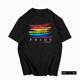 อ่อนนุ่ม 6 เสื้อสกรีนลาย 🏳️‍🌈 PRIDE LGBT เสื้อยืดคอกลม พร้อมส่ง