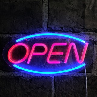 โคมไฟนีออน LED แบบ OPEN นีออน USB แนวโรแมนติก สําหรับแขวนตกแต่งผนัง บาร์ ร้านค้า บ้าน ธุรกิจ