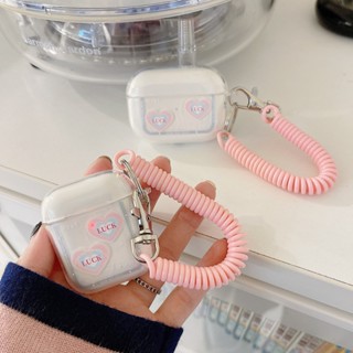 Bella _ เคสซิลิโคนใส แบบนิ่ม ลายหัวใจ สีชมพู สีฟ้า กันกระแทก กันฝุ่น สําหรับ airpods pro 1 2 3