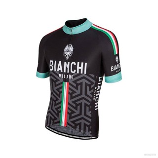 Gp1 Bianchi Team ชุดเสื้อกีฬาแขนสั้น กางเกงขาสั้น แห้งเร็ว ป้องกันรังสียูวี สําหรับขี่จักรยาน ทุกเพศ