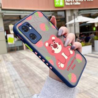 เคสโทรศัพท์มือถือ ซิลิโคนนิ่ม กันกระแทก ลายการ์ตูนหมี สตรอเบอร์รี่ สําหรับ OPPO Reno 7 Pro 5G Reno 7 se Reno 8 Find X5 Lite Reno7 F21 Pro