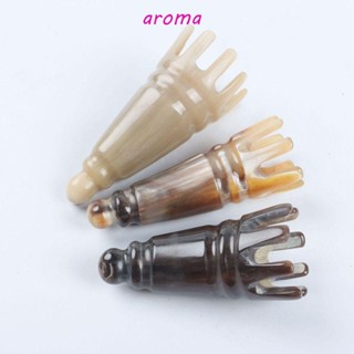 Aroma หวีแปรงนวดหนังศีรษะ แชมพู กัวซา เขาวัว แบบพกพา ป้องกันไฟฟ้าสถิตย์ สําหรับผู้ชาย