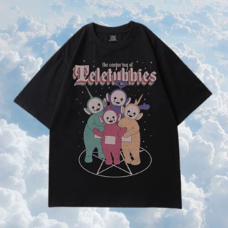 เสื้อยืดสีขาวTeletubbies เสื้อยืด สําหรับผู้ชาย และผู้หญิงS-4XL