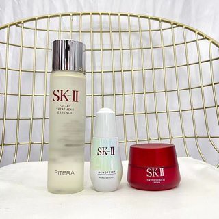 Sk-ii sk2 skii sk Royal เซตสามชิ้น SK-II นางฟ้า น้ํา ขวดใหญ่ สีแดง ครีมทาหน้า หลอดไฟขนาดเล็ก เอสเซนส์ sk2