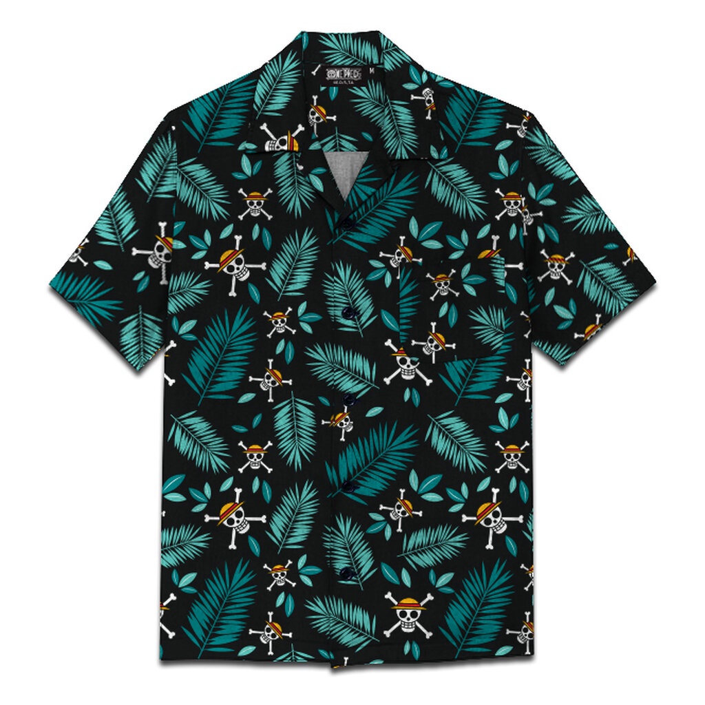 เสื้อฮาวายวันพีซ Hawaii shirt One Piece Icon ลายใบไม้ (DOP-721)