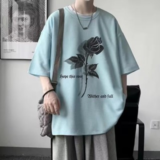 Leosoxs เสื้อยืดผู้ชาย เสื้อยืดชาย oversize คอกลม แขนสั้น แฟชั่นยอดนิยม Korean 2023NEW JUL2030