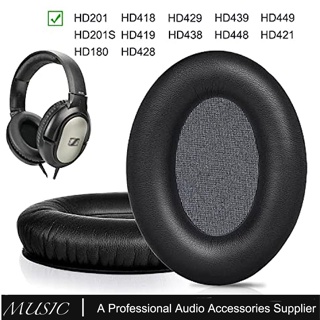 แผ่นฟองน้ําครอบหูฟัง หนังนิ่ม แบบเปลี่ยน สําหรับ Sennheiser HD201 HD201S HD180 HD418 HD419 HD421 HD428 HD429 HD438 HD439 HD448 HD449