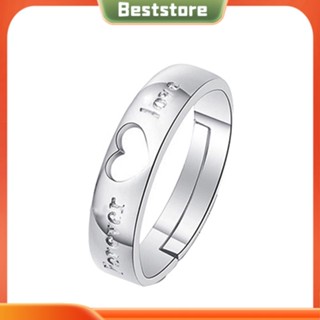 Beststore|  เครื่องประดับ แหวนคู่รัก ชุบเงิน ฉลุลายหัวใจ แฟชั่นสําหรับชาย และหญิง