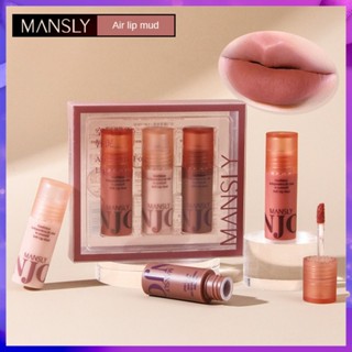 Mansly Air Mist ลิปกลอส เนื้อแมตต์ กํามะหยี่ ไวท์เทนนิ่ง ติดทนนาน 3 แพ็ค