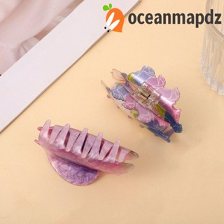 Oceanmapdz กิ๊บติดผม รูปดอกทิวลิป ฉลามนักบินอวกาศ สร้างสรรค์ สีชมพู สไตล์เกาหลี สําหรับผู้หญิง