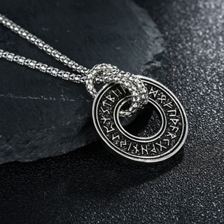 สร้อยคอ จี้หมวกกันน็อค Viking Iceland Rune ทรงกลม สําหรับผู้ชาย