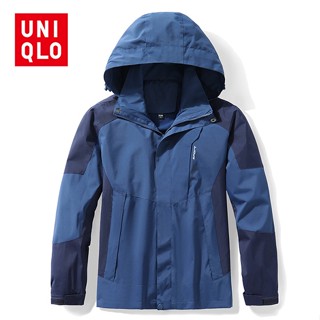 Uni...qlo [M-5XL] เสื้อแจ็กเก็ต กันน้ํา กันลม ให้ความอบอุ่น แฟชั่นฤดูใบไม้ร่วง และฤดูหนาว สําหรับผู้ชาย