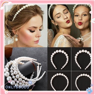 ONLY Jewelry Women Girl Luxury Accessories Bridal Wedding Big Pearl Headband