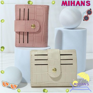 MIH กระเป๋าสตางค์ หนัง PU ใบสั้น ลายหนังจระเข้ สําหรับผู้หญิง