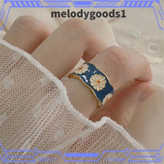 Melodygoods1 ใหม่ แหวนแต่งงาน เคลือบสีฟ้า ขนาดเล็ก สําหรับผู้หญิง 2021