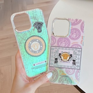 เคสป้องกันโทรศัพท์มือถือ ลายเลเซอร์ สีเงิน สําหรับ iPhone 14ProMax 13 12 11