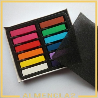 [Almencla2] ชอล์กย้อมสีผมชั่วคราว 12 สี สําหรับปาร์ตี้ฮาโลวีน DIY