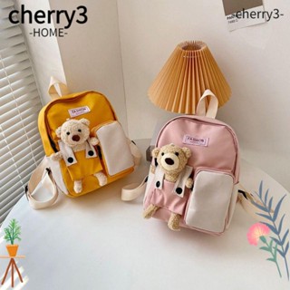 CHERRY3 กระเป๋าเป้สะพายหลัง ขนาดเล็ก ลายการ์ตูนหมี แฟชั่นสําหรับเด็กผู้ชาย และเด็กผู้หญิง