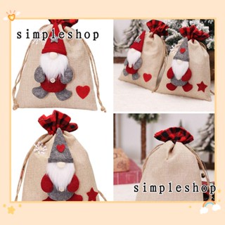 SIMPLE ถุงขนม ถุงของขวัญ ดีไซน์ตุ๊กตาไร้หน้า 3 มิติ สําหรับคริสต์มาส