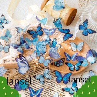 Lansel สติกเกอร์ ลายผีเสื้อ มีกาวในตัว สําหรับติดตกแต่งสมุดไดอารี่ อัลบั้มรูปภาพ สมุดภาพ งานฝีมือ 40 ชิ้น