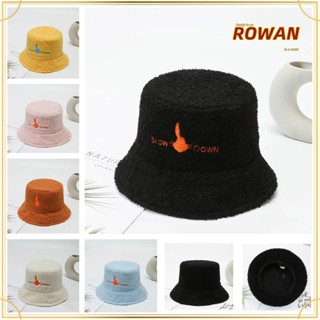 Rowans หมวกบักเก็ตลําลอง ผ้าแคชเมียร์ กันแดด ทรงแบน เหมาะกับใส่กลางแจ้ง