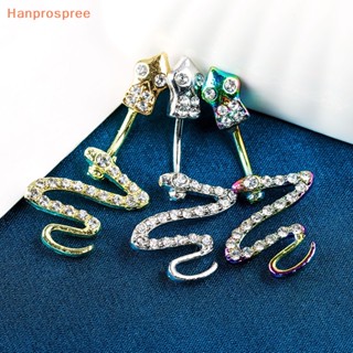 Hanprospree&gt; แหวนสเตนเลส จี้รูปงู ประดับเพทาย สวยหรู เครื่องประดับแฟชั่น สําหรับผู้หญิง