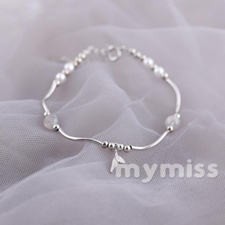 Mymiss1- สร้อยข้อมือ ประดับมุก รูปหางนางเงือก เรียบง่าย เครื่องประดับ สําหรับผู้หญิง