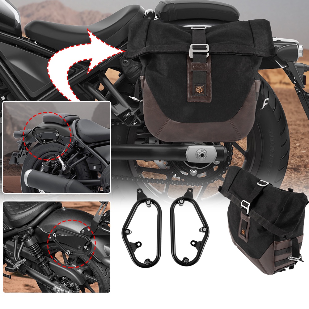 CMX300 CMX500 CM1100 Quick Release-Saddlebagกระเป๋าสําหรับHonda Rebel CMX 300 500 1100 2017-2025 2023 2022 2021 2020 รถจักรยานยนต์VINTAGEกระเป๋าเดินทางกันน้ํา