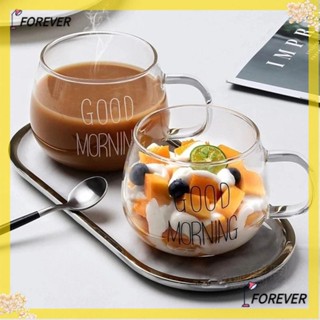 FOREVER Forever แก้วกาแฟใส พิมพ์ลายตัวอักษร สร้างสรรค์ สําหรับใส่ชา กาแฟ