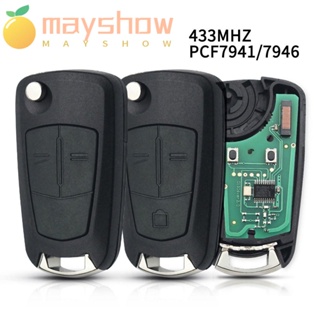 Mayshow กุญแจรีโมตรถยนต์ 433MHZ 2 3 ปุ่ม PCF7941 7946 แบบเปลี่ยน สําหรับ Opel Vauxhall Astra H Zafira B Corsa D Vectra C Car