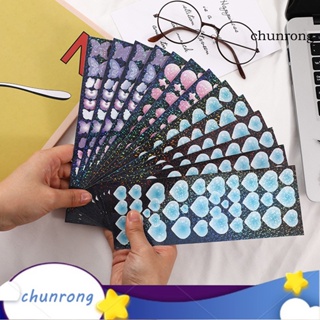 Chunrong สติกเกอร์เลเซอร์ PVC ลายผีเสื้อ สีสดใส สําหรับตกแต่งสมุดภาพ สํานักงาน 2 ชิ้น