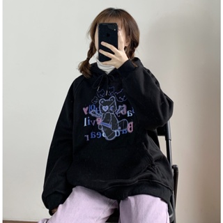 Japanese ins2023 autumn and winter two-dimensional animation cartoon student loose hooded sweater female tide