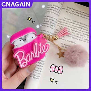 Cnagain เคสหูฟัง แบบนิ่ม ลายการ์ตูนบาร์บี้ สีชมพู สําหรับ AirPods Pro 1 2 3 Pro