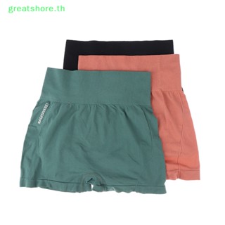 Greatshore กางเกงเลกกิ้งขาสั้น เอวสูง ไร้รอยต่อ สําหรับออกกําลังกาย เล่นโยคะ ฟิตเนส TH