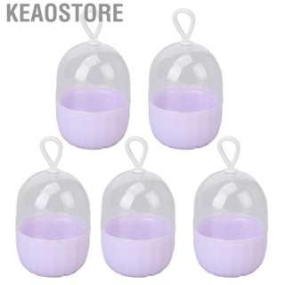 Keaostore Beauty Egg Storage Boxes  Multi Purpose Portable 5pcs Makeup Sponge Box for Earrings