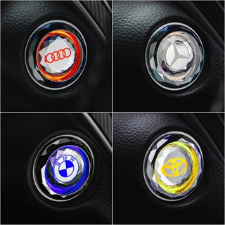 Car One-Click Start Decorative Sticker Car Logo Decorative Sticker Crystal Button Key Protection Cover Car Interior Decoration All Products YSvi