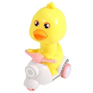  Pressing the Little Yellow Duck Return Force Inertial Toy Car Random Color Yellow Duck Toy Car Ideal Gift for Children