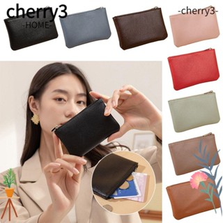 Cherry3 กระเป๋าสตางค์ใบสั้น มีซิป ขนาดเล็ก ใส่บัตรได้ สําหรับผู้หญิง 2 ชิ้น