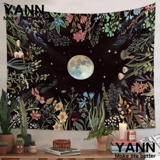 Yann1 พรมแขวน ลายดอกไม้ สไตล์โบฮีเมียน ทนทาน ขนาด 51.20 นิ้ว X 59.10 นิ้ว สีดํา สําหรับตกแต่งสวน