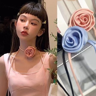 Milyfashion สายคล้องคอ สร้อยข้อมือ จี้ดอกกุหลาบ สามมิติ แฮนด์เมด เซ็กซี่ สําหรับเพื่อนเจ้าสาว สร้อยคอ เชือกคาดเอว